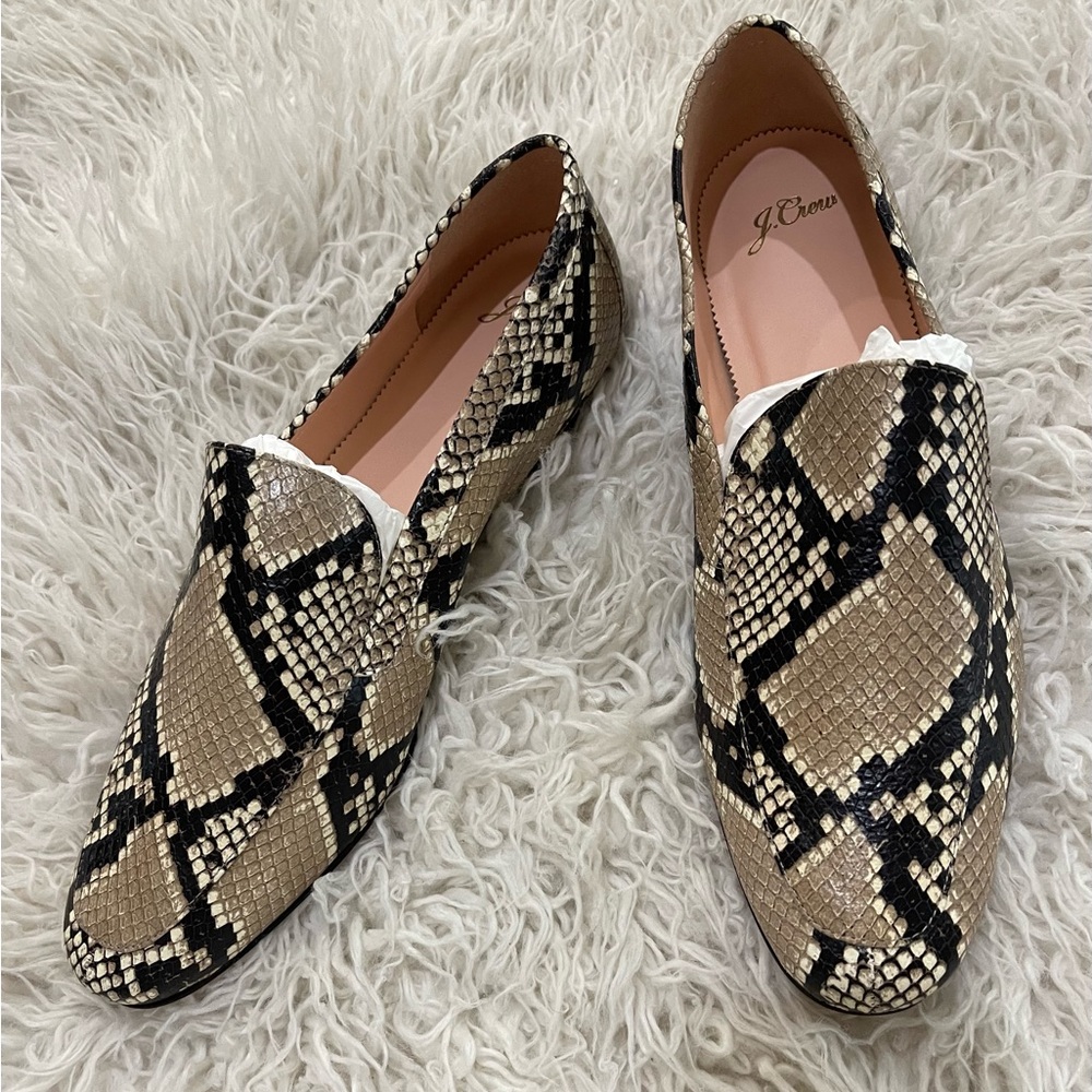 J. Crew Snake Embossed Smoking Slipper